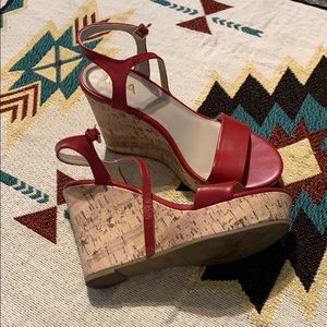 Red strappy wedges